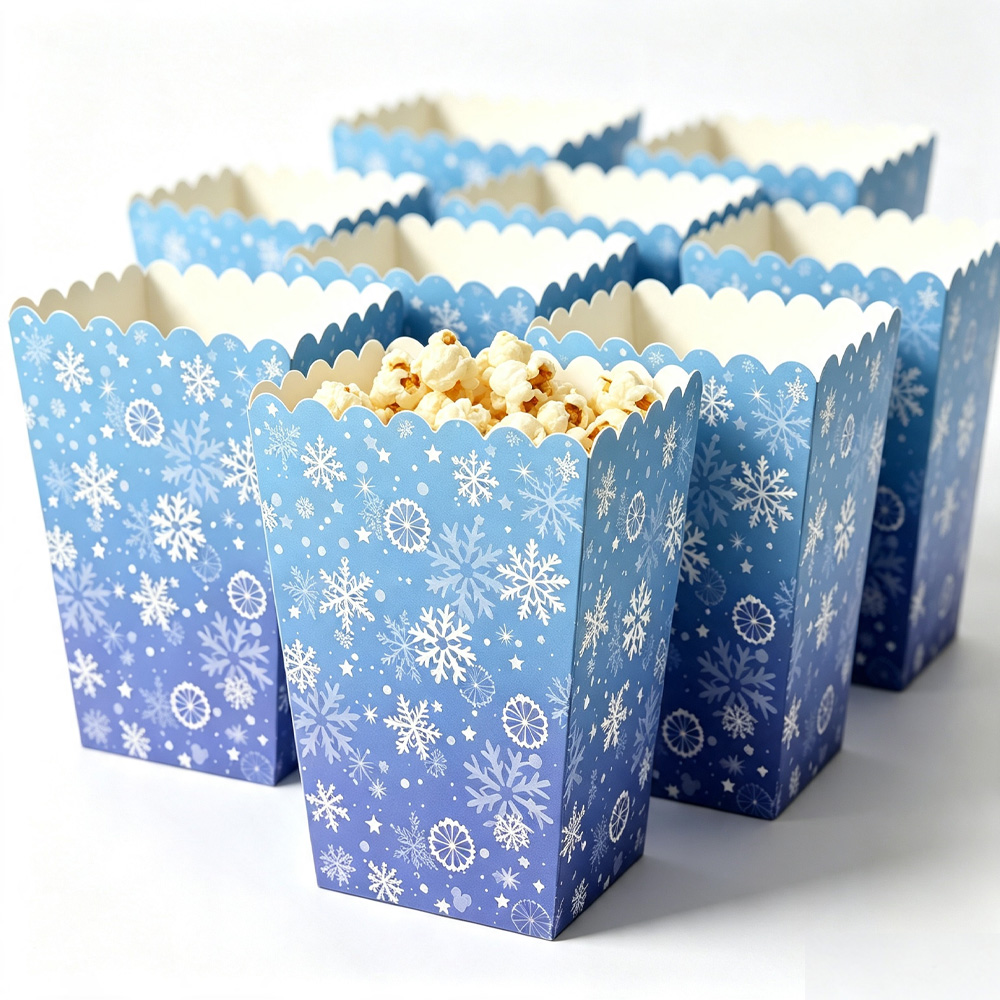 Cookies Pack - 10-50pcs 눈송이 팝콘 상자 종이 스낵